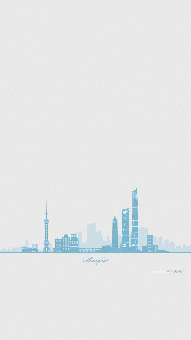 上海城市剪影手机壁纸：东方明珠下的光影魅力